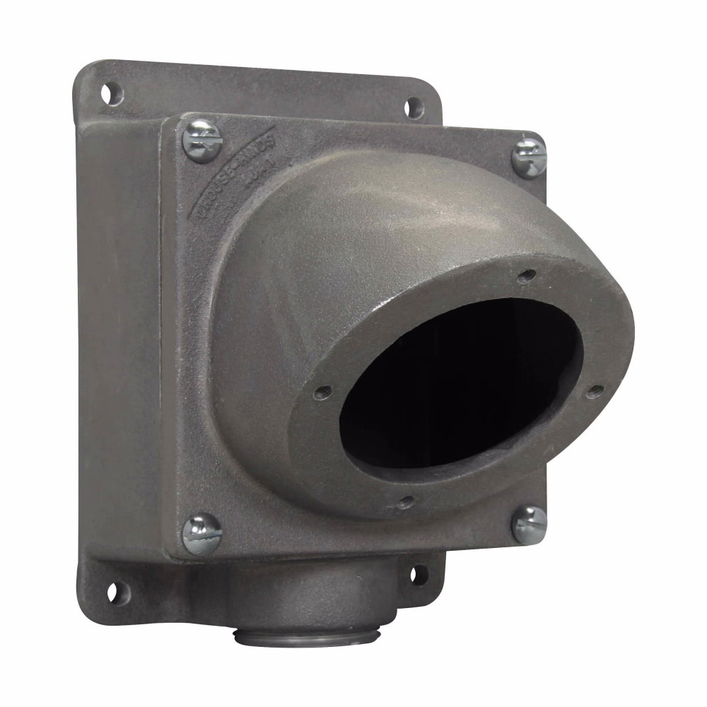AJC78 45 deg Feed Through Back Box, 10-3/4 in H x 8 in W x 9-7/8 in D, For Use With 200 A Receptacles and Motor Plugs, Cast Aluminum