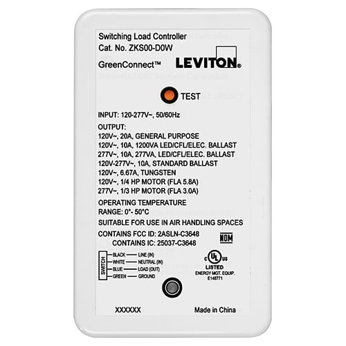 ZKS00-D0W Load Controller, 120 to 277 VAC, 20, 10 A, 1/4, 1/3 hp Power Rating