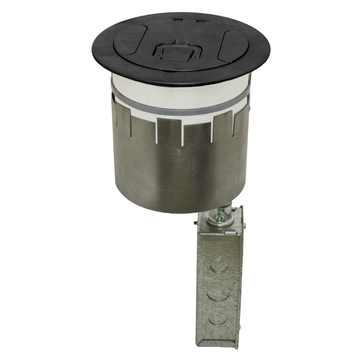 S1R6PTWZBLK Flush Split Recessed Standard Sized Poke-Through Assembled Unit, 6 in Hole, 1000 lb Capacity, Assorted Materials