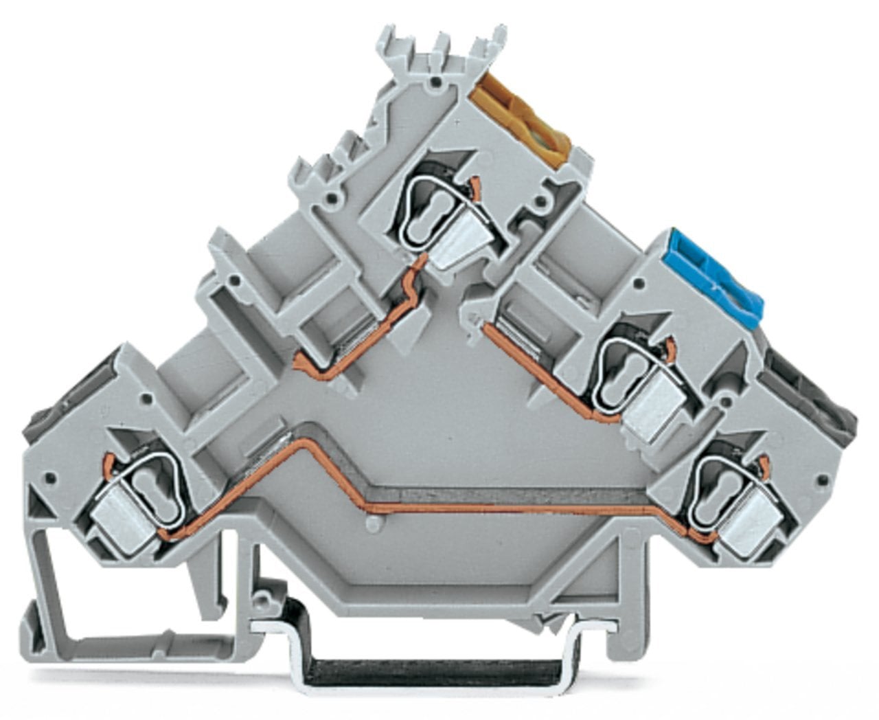 280-560 Operating Tool Sensor Terminal Block, 400 V, 20 A, 28 to 12 AWG Wire, 3 Poles, DIN Rail Mount