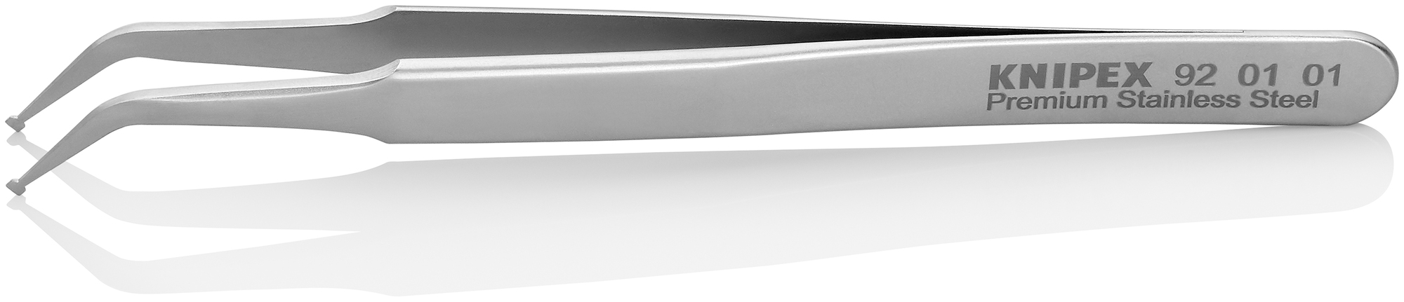 Premium Stainless Steel Positioning Tweezers-45°Angled-SMD, 4 1/2 in., 0.33 mm TT, 1.60 mm TW