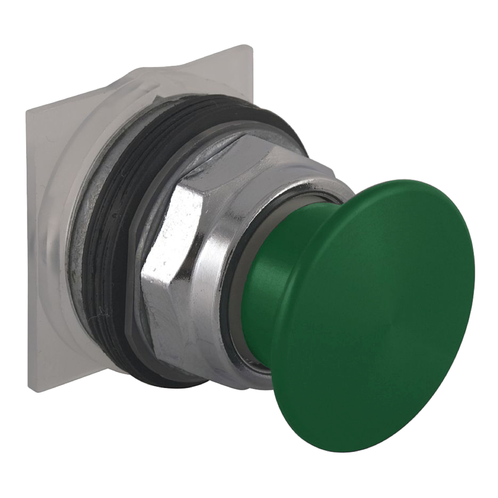 9001KR24GM Harmony Type K Dusttight/Oiltight/Watertight Heavy Duty Round Unmarked Non-Illuminated Pushbutton Operator With Set Screw Security, 30 mm, 2 Positions, Green