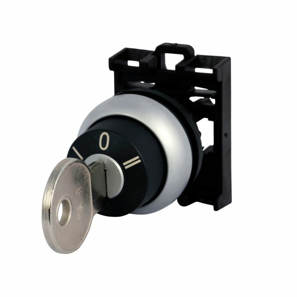 M22-WRS3-A2 Modular Non-Illuminated Selector Switch Operator, 22.5 mm, 3 Positions, Black/Silver