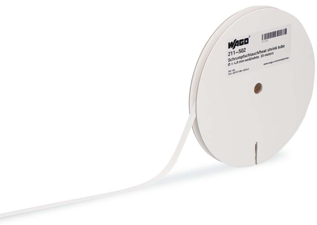 211-500 211 Shrink Tube, For Use With Smart Printers, Polyolefin, White
