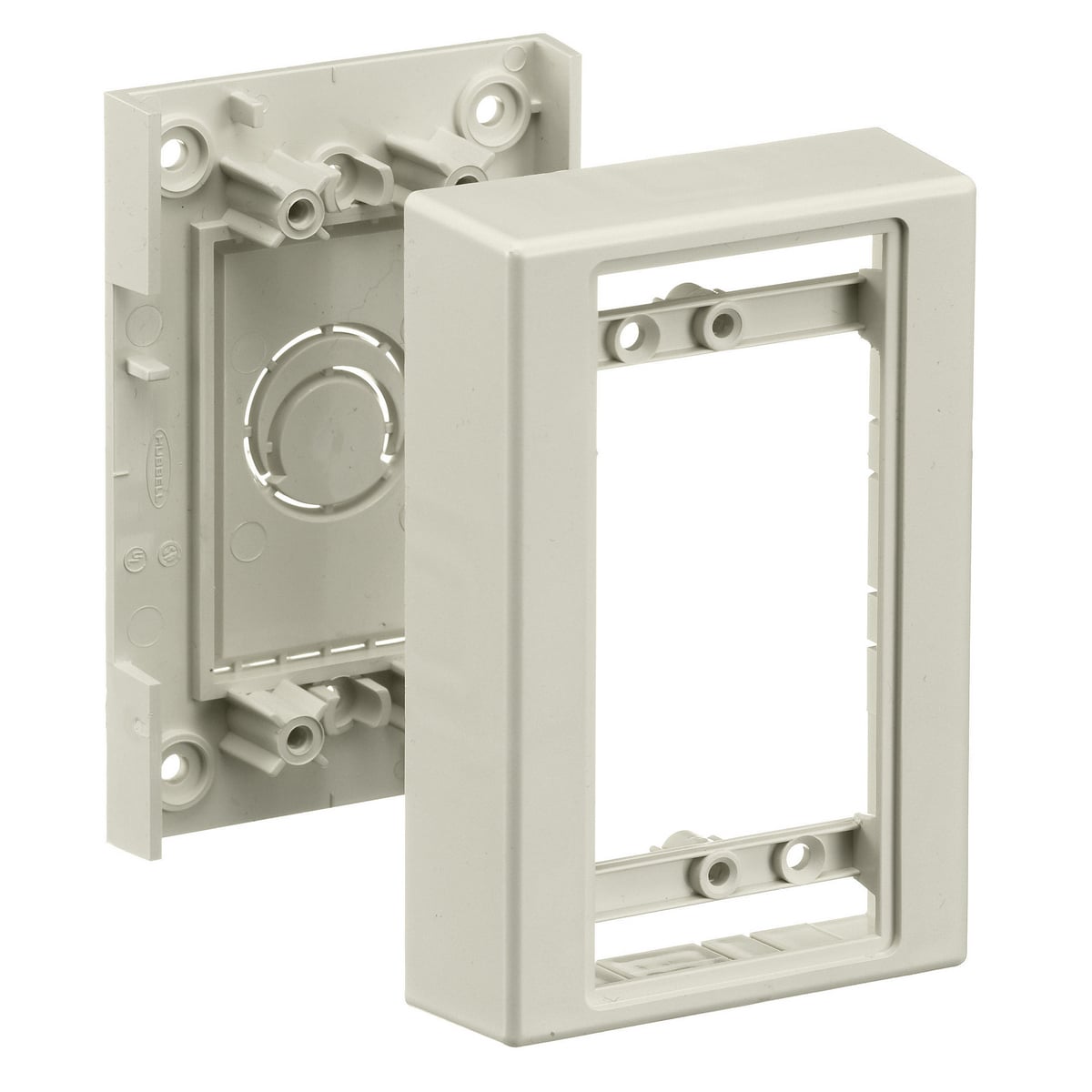 PW1LPB 1-Gang Extruded Low Profile Non-Metallic Standard Device Box, 1.13 in L x 3-1/4 in W x 4.9 in H, Office White