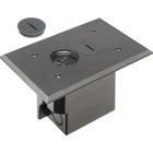 Non Metallic Box with non metallic covers for existing floors. Rectangular gasketed, non metallic black cover with threaded plugs.