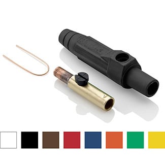 15D24-UE Rhino-Hide 15 Series 1-Pole Cam Type Taper Nose While-in-Use Detachable Female Plug, 12 to 24 V AC/DC, 140 A, 8 to 4 AWG Wire, Crimped Connection, NEMA 3R NEMA Rating