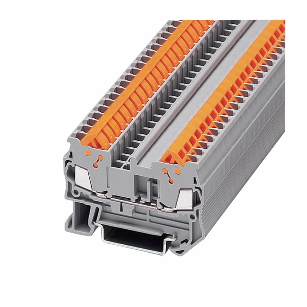 XBQT15 IEC-XB 1-Level Terminal Block, 550/600/800 V, 15/10/17.50 A, 24 to 16 AWG Wire, DIN Rail Mount