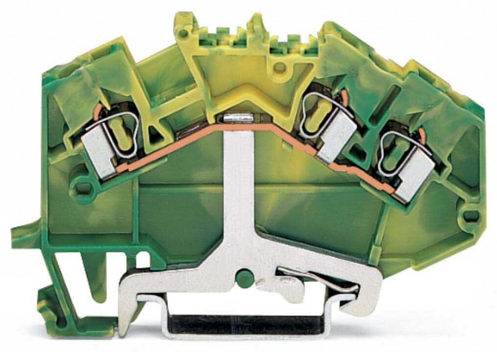 780-637 Operating Tool Ground Terminal Block, 28 to 12 AWG Wire, 1 Poles, DIN Rail Mount