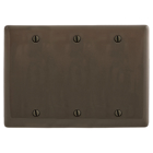 Hubbell Wiring Device Kellems, Wallplates and Box Covers, Wallplate,Nylon, 3-Gang, 3) Blank, Box Mount, Brown
