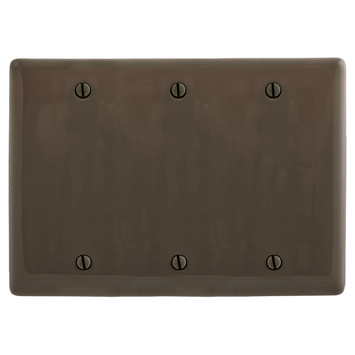 NP33 Standard Wall Plate, 3 Gangs, 6.5 in W x 4.62 in H, Nylon, Brown