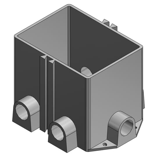 642-P Steel City 640 Flush Service Non-Metallic Floor Box, 74 cu-in Capacity, 2 Gangs, 5-1/2 in L x 7 in W x 3-5/8 in H