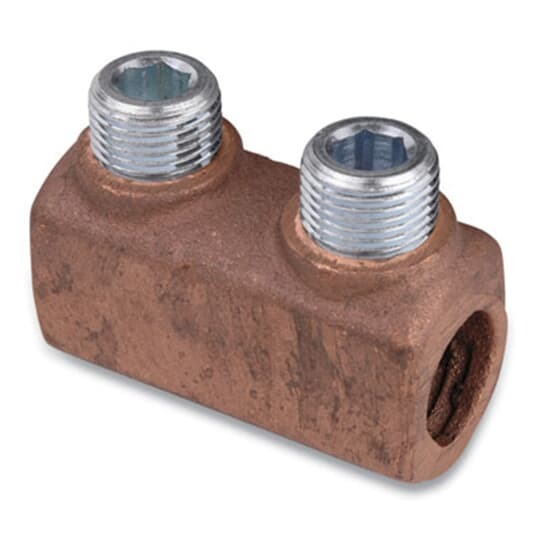 32515 Blackburn Locktite 2-Way Non-Insulated Compression Connector, 300 to 500 kcmil Copper Conductor, 2-3/4 in L, Copper