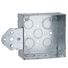 4 In. Square Brkted Boxes, 2-1/8 In. Deep - Welded with Conduit KO's, B,Flush