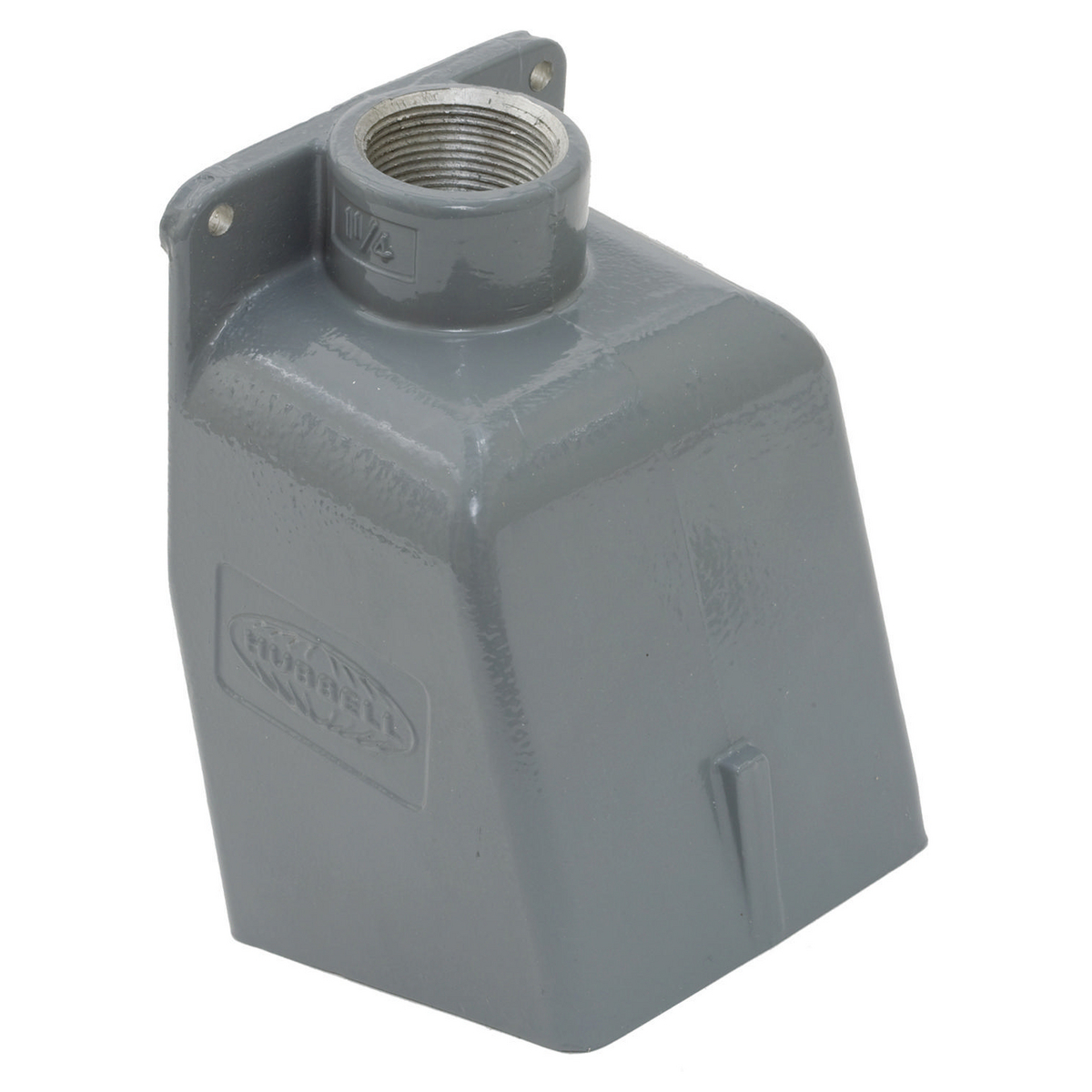 BB601W 1-Outlet, 15 deg Angled Pin and Sleeve Back Box With 1-1/4 in NPT Hub Knockout, 7-1/4 in H x 4-1/2 in W, For Use With IEC 309 Pin and Sleeve Devices, Cast Aluminum