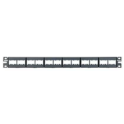 CPP24WBLY Mini-Com PanNet 1RU Flat Unloaded Unshielded Front Access Modular Patch Panel, 24 Ports, Cold Rolled Steel