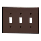 80511 Midway Size Traditional Wall Plate, 3 Gangs, 6-3/4 in W x 4-7/8 H, Thermoset, Brown