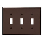 3-Gang Toggle Device Switch Wallplate, Midway Size, Brown