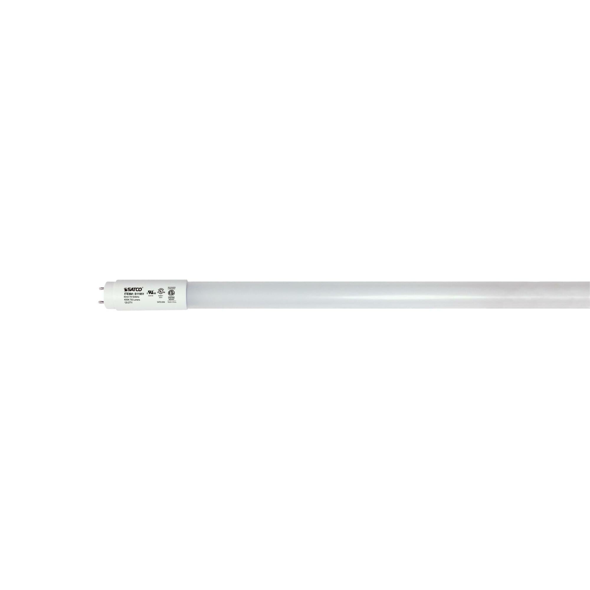 S11951 Type B Ballast Bypass Non-Dimmable LED Lamp, 7 W, 75 W Incandescent Equivalent, G13 Lamp, T8 Linear Shape, 750 Lumens