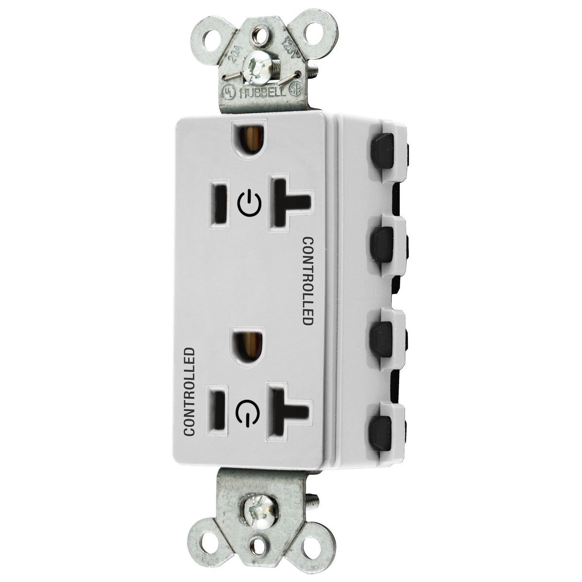 SNAP2162C2W 1-Phase Decorator Duplex Extra Heavy Duty Standard Grounding Screw Mount Straight Blade Receptacle, 125 V AC, 20 A, 2 Poles, 3 Wires, White