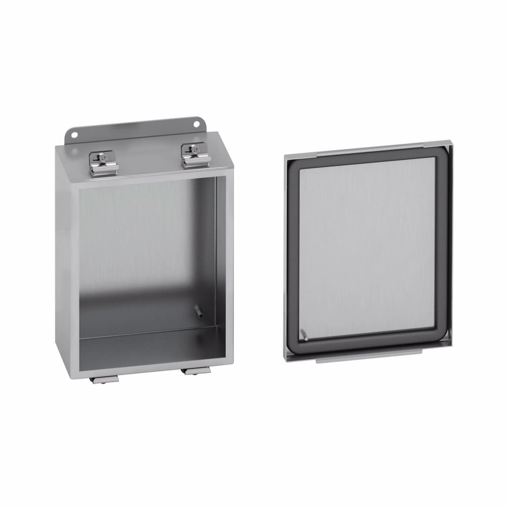 443-4XSLC 1-Door JIC Enclosure, 4 in W x 3 in D x 4 in H, NEMA 4X NEMA Rating, 304 Stainless Steel