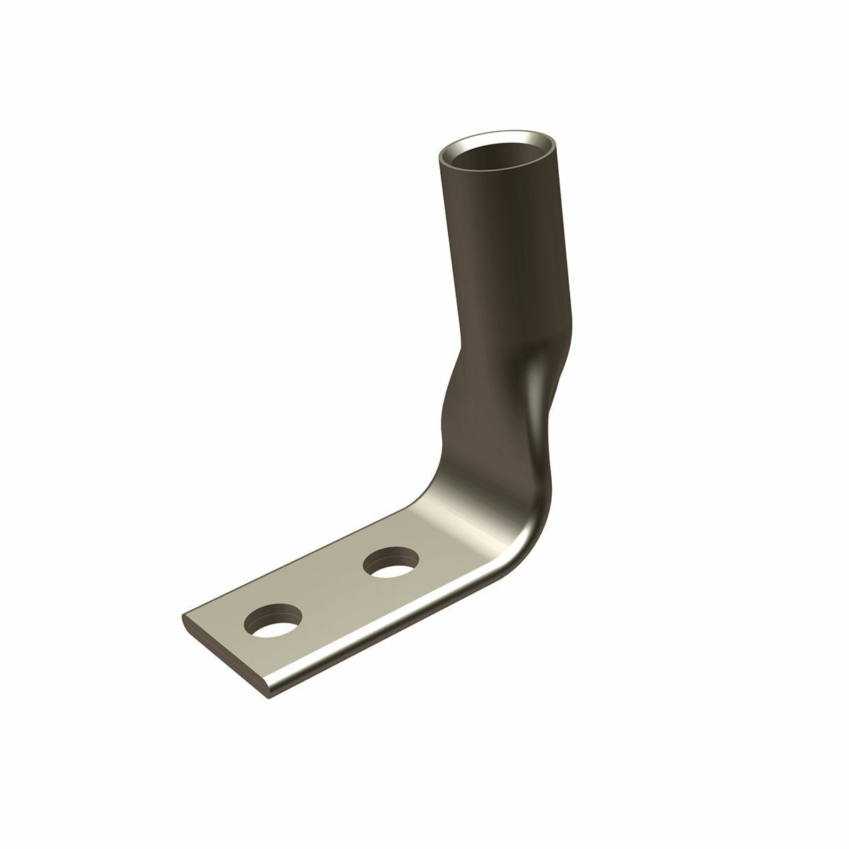 YA2CL2NT1490 2-Hole Compression Terminal With Inspection Window, 2 AWG Stranded Copper Conductor, Die Code: 10, 1/4 in Stud, Tin Plated Copper
