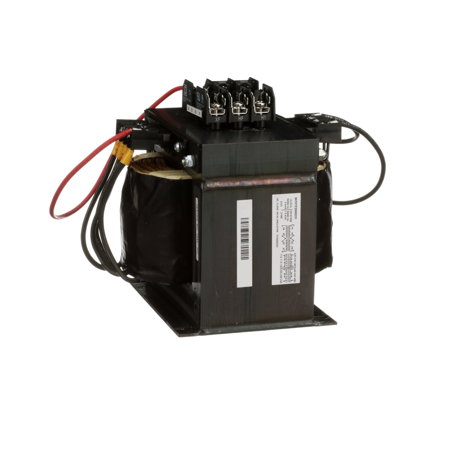 9070TF2000D31 Type TF Industrial Open Style Control Transformer, 240 x 480/230 x 460/220 x 440 V AC Primary, 110/240 VAC Secondary, 2000 VA Power Rating, 50/60 Hz, 1 Phase
