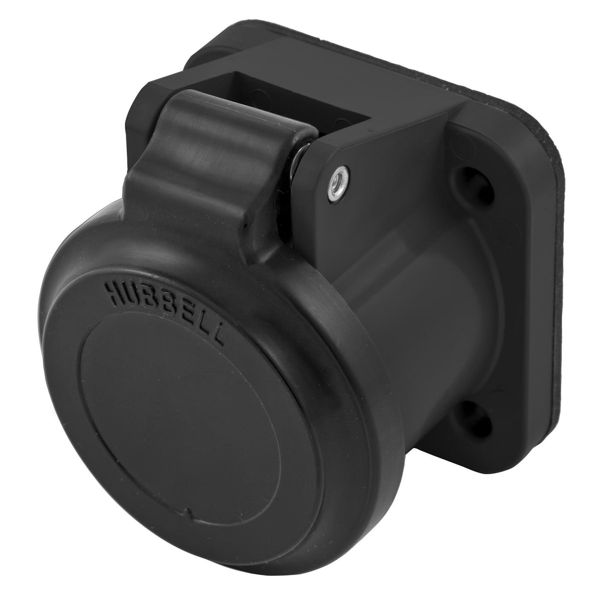 HBLNCABK 16 Series 1-Device Non-Metallic Weatherproof Surface Mount Protective Lift Cover, #1, For Use With 300/400 A, 600 V AC/250 V DC 1-Pole and Temporary Power Device, Nylon/PBT, Black