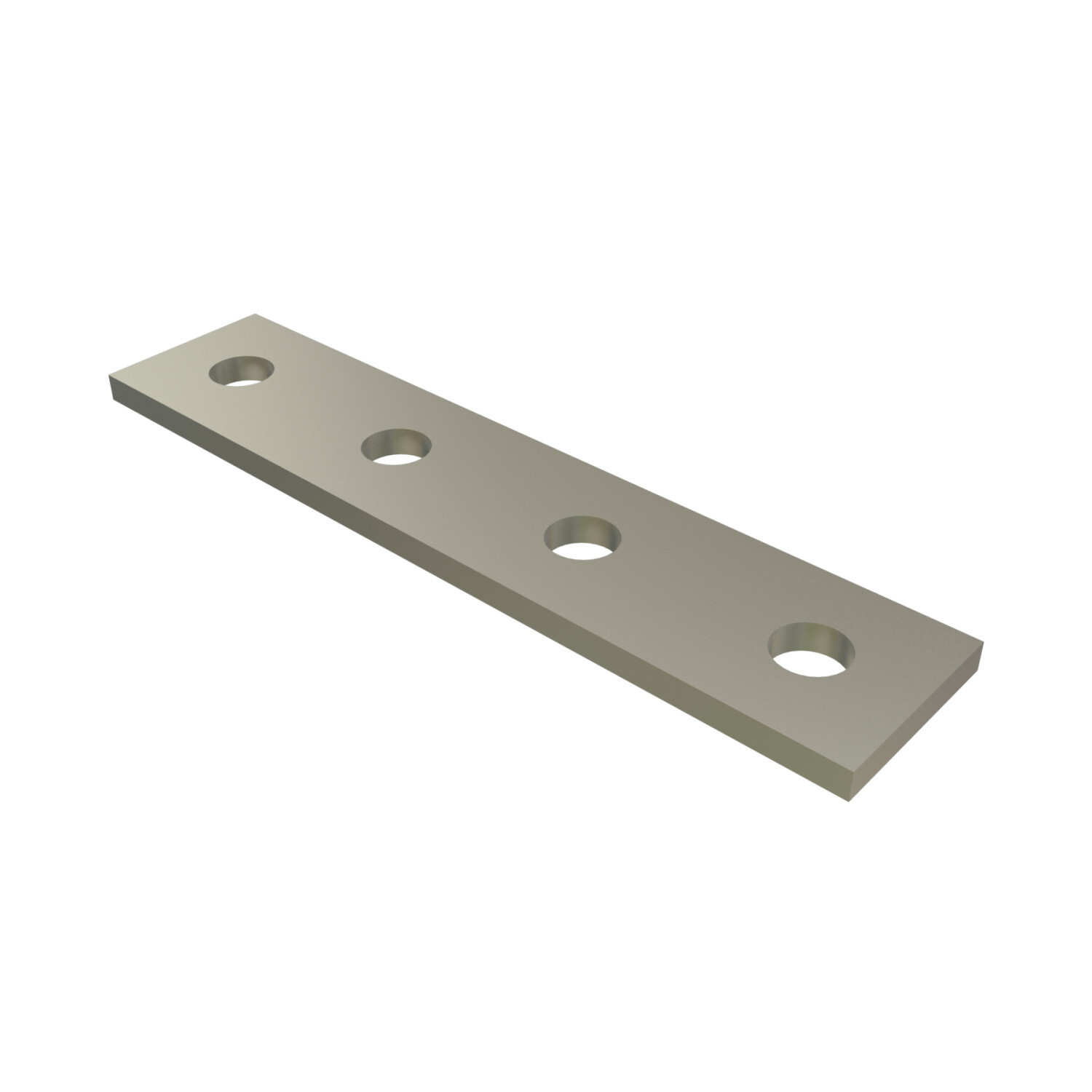 P1067-SS Channel Flat Plate Fitting, 4 Holes, 7-1/4 in L x 1-5/8 in W x 1/4 in THK, HRPO Steel