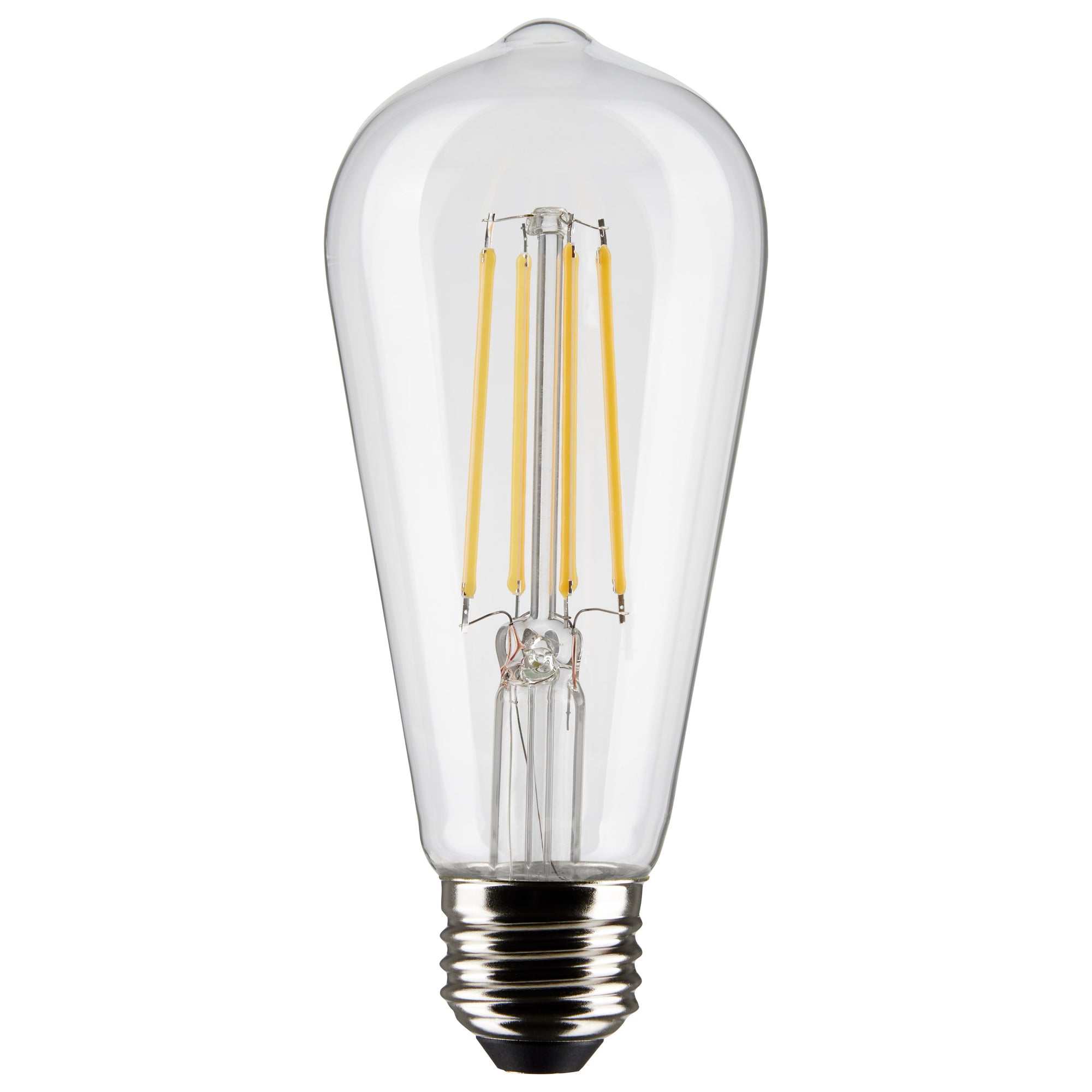 S21363 Candle Bulb, 8 W, 60 W Incandescent Equivalent, E26 Lamp Base, ST19 Shape, 800 Lumens