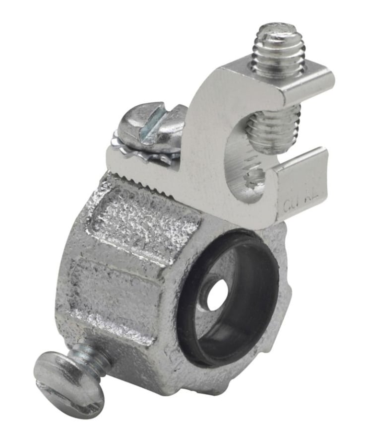 HGLS1 Lazy-Lug Ground Bushing, 5 in Trade, 4 AWG Wire Min, 14 AWG Wire Max, Malleable Iron