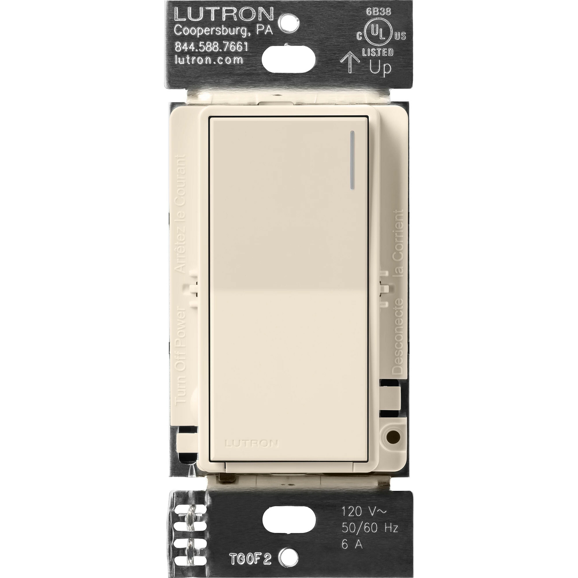 ST-6ANS-LA Sunnata On/Off Switch, 6 Amp Lighting or 3 Amp 1/10 hp Motor, 1 Pole/Multi-Location, Light Almond
