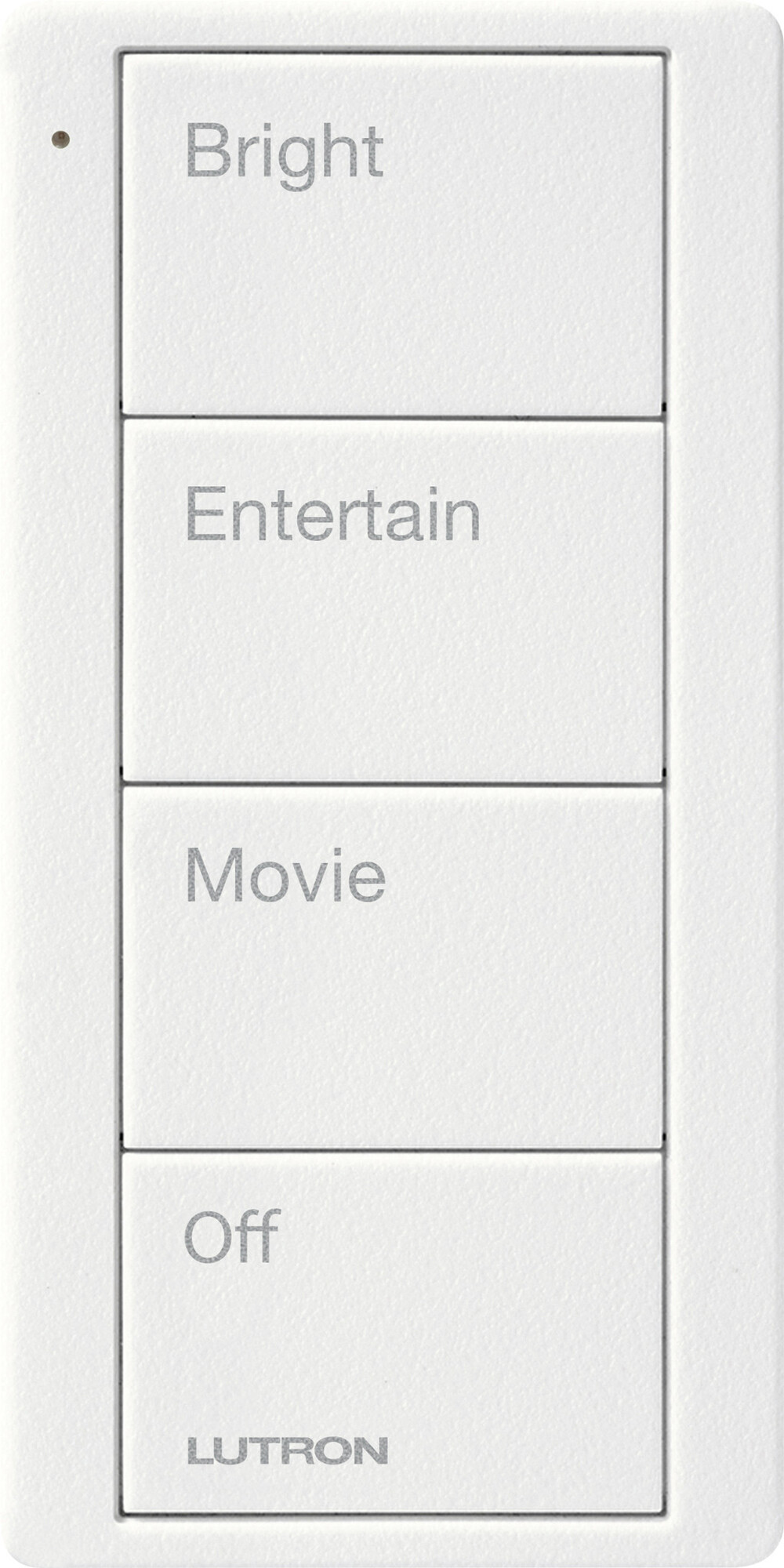 PJ2-4B-TSW-P01 4-Button, Scene Keypad, Pico Smart Remote, with Family Room Text Engraving, Snow
