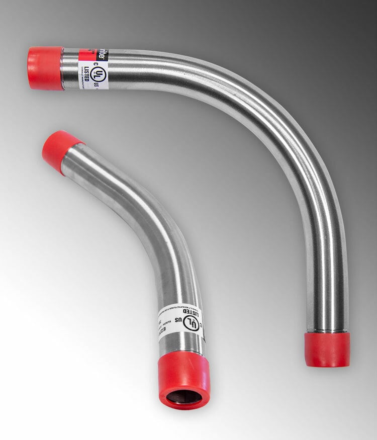 S41590EL00 Threaded End Conduit Elbow, 1-1/2 in Trade, 90 deg, 304 Stainless Steel, #4 Polished