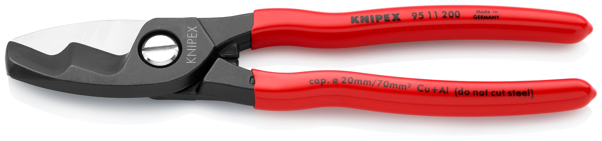 Cable Shears-Twin Cutting Edges, 8 in., Plastic Coating, Bulk