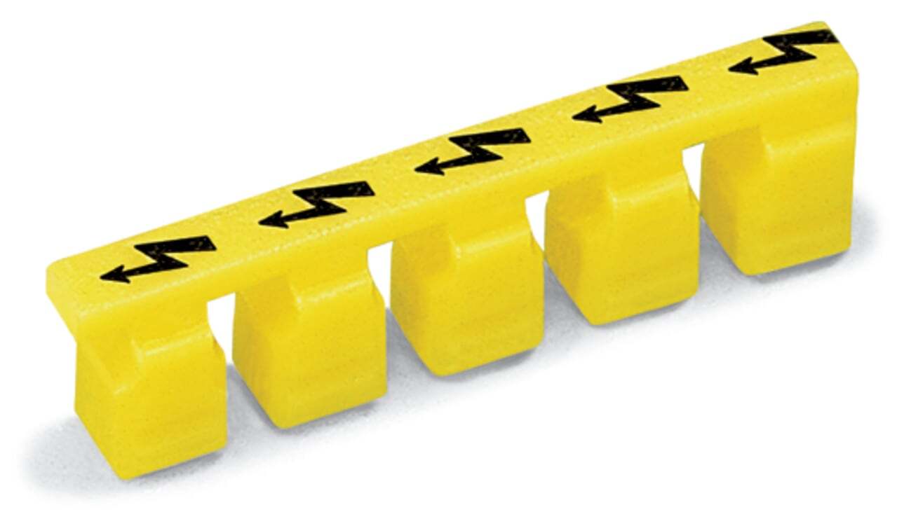 282-415 High Voltage Protectice Warning Marker, Yellow Legend, Polyamide