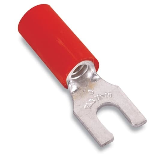 RA2253M Sta-Kon Locking Fork Terminal, 22 to 16 AWG Conductor, 0.86 in L, Brazed Seam Barrel, Copper