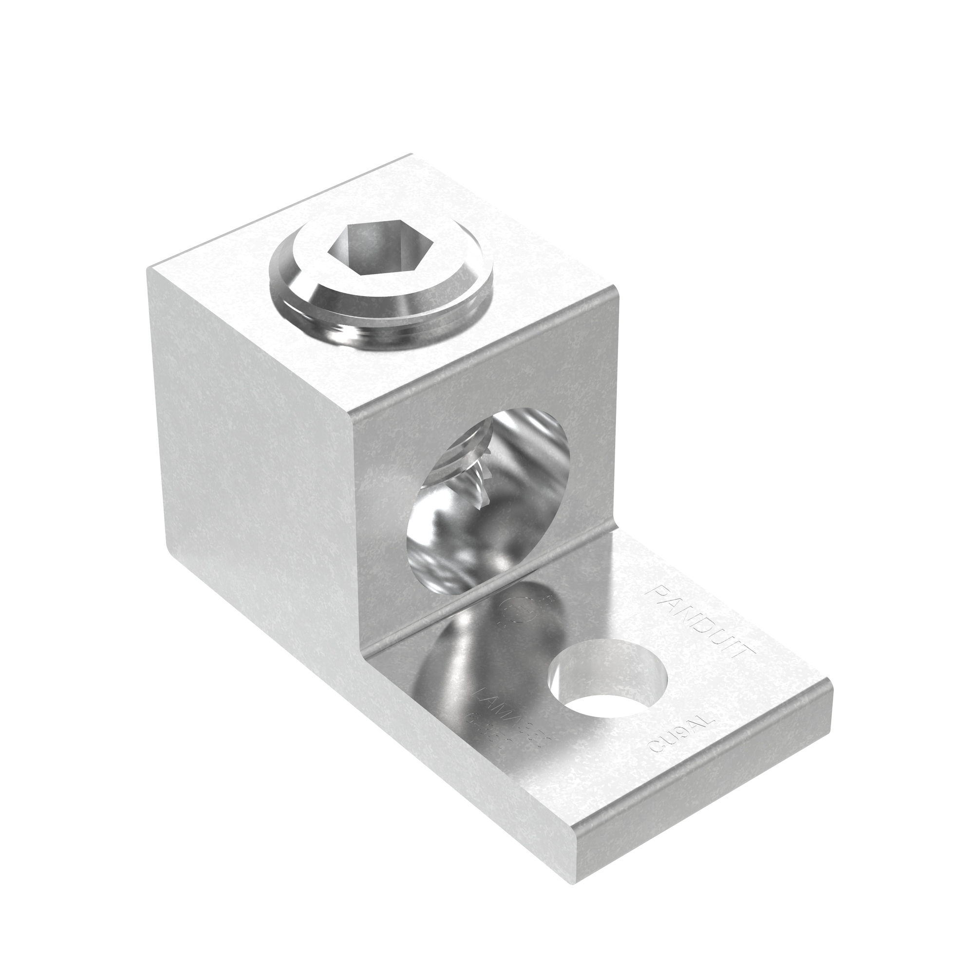 Pan-Lug LAMA350-38-QY Mech Con, One Hole Lug, 350, Tin Plt Al, Strt, 3/8" Stud