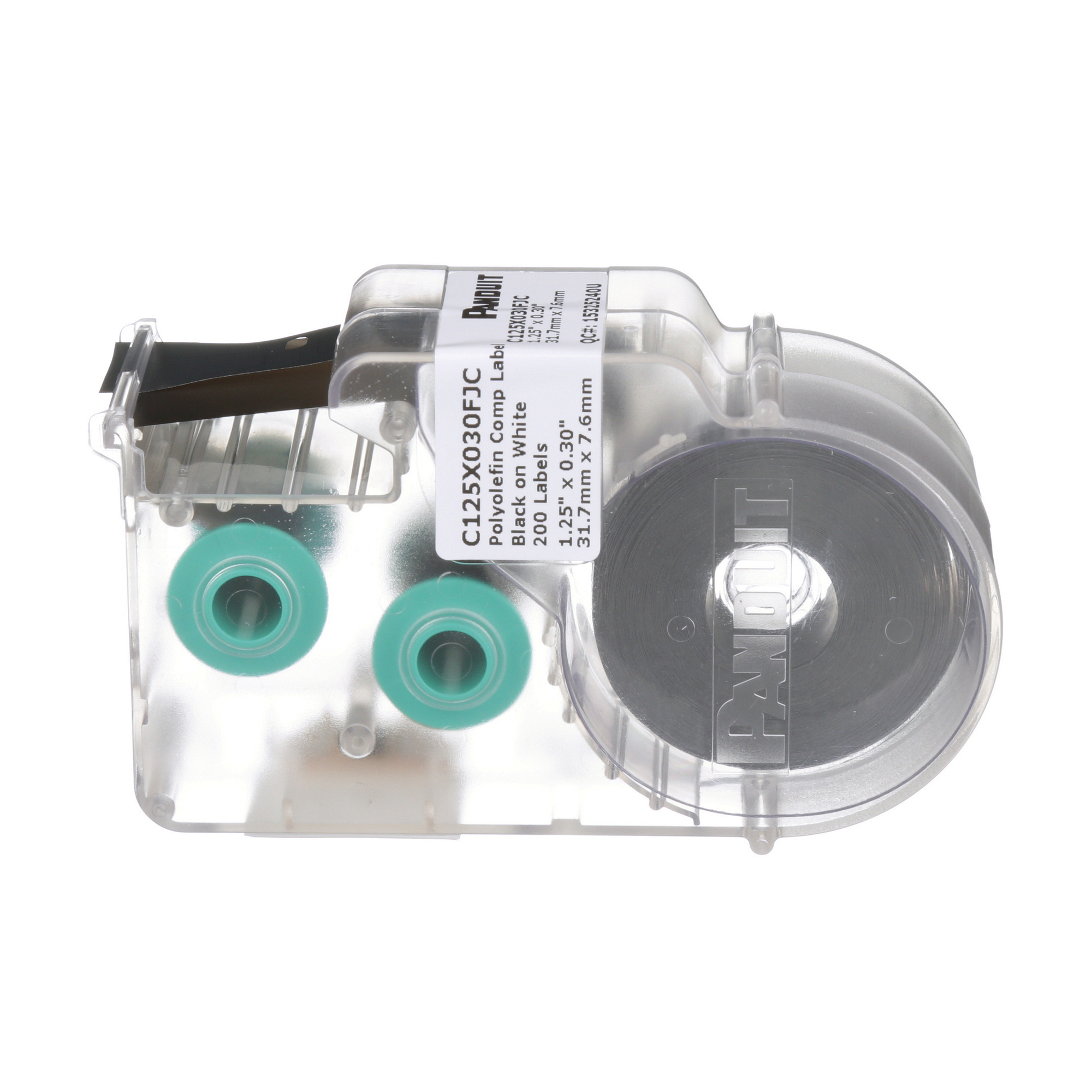 C125X030FJC P1 Adhesive Die Cut Network Component Label, 0.3 in L x 1-1/4 in W, White, Polyolefin
