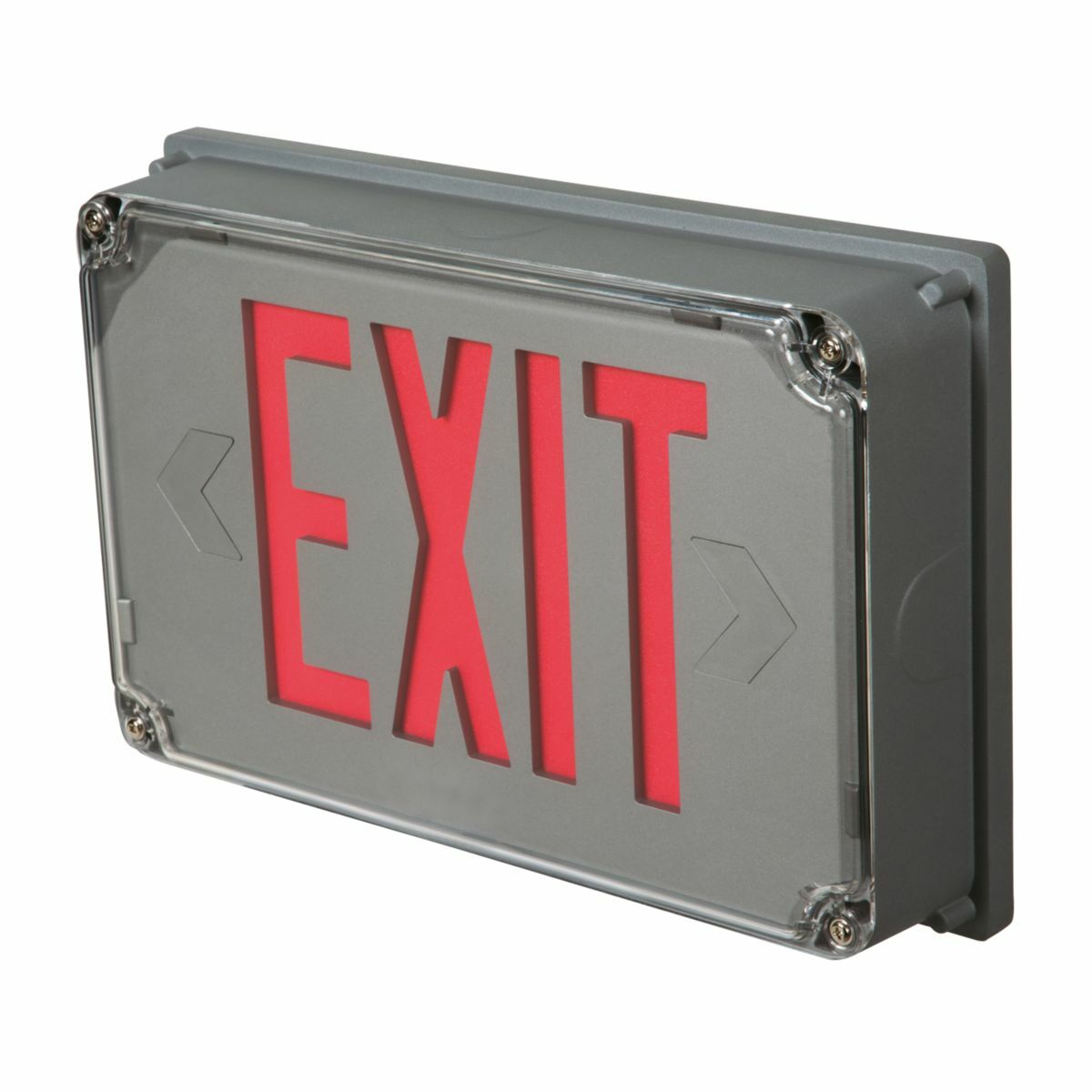 UX71SD Sure-Lites Single Face Self-Diagnostic Standard Exit Sign, LED Lamp, 1.4/1.6 W Fixture, 120/240/277 V, Silver Housing, EXIT Legend