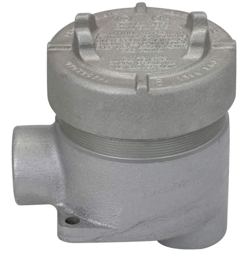 EAJB36 Condulet Type B Dust-Ignitionproof Explosionproof Round Raintight Conduit Outlet Box With Cover, 1 in, 3-3/16 in Cover Opening, 20.5 cu-in Capacity, Electro-Galvanized