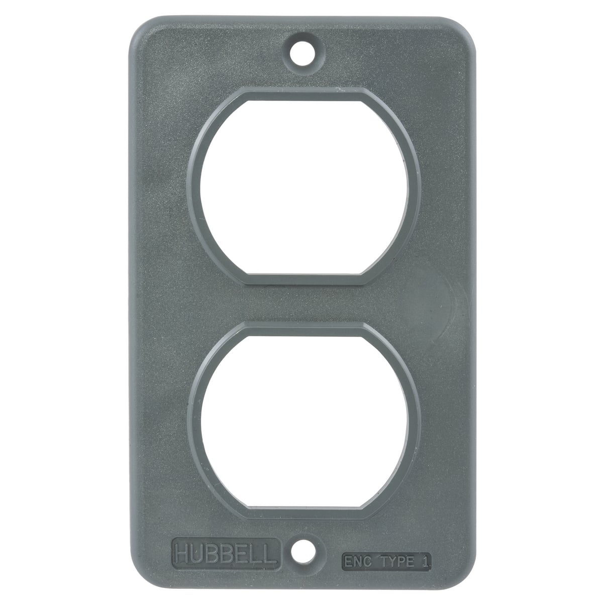 HBL3051 1-Gang Non-Metallic Rectangular Standard Box Cover, For Use With Portable Outlet Box, Duplex Receptacle, Polybutylene Terephthalate, Gray