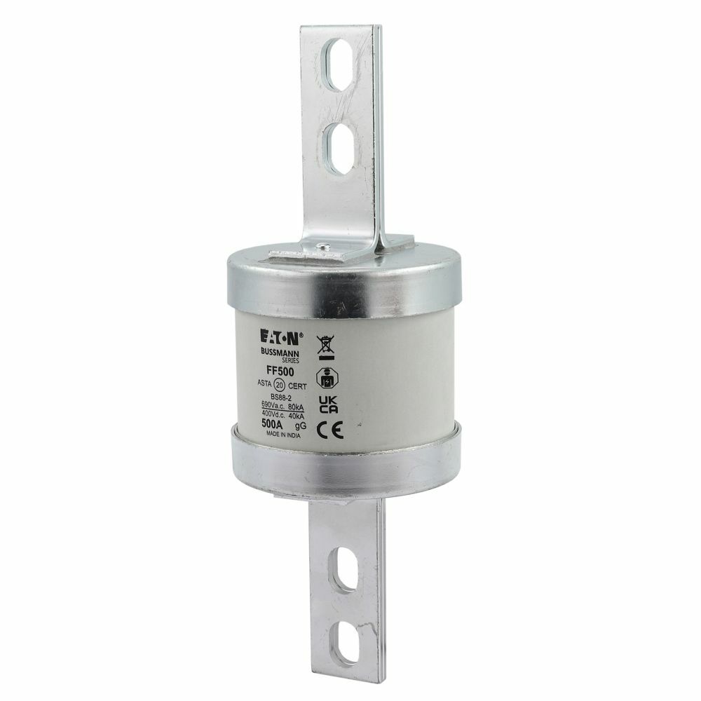 FF500 British Standard Low Voltage Fuse, 500 A, 690 V, 80 kA Interrupt, Class: GL/GG/C