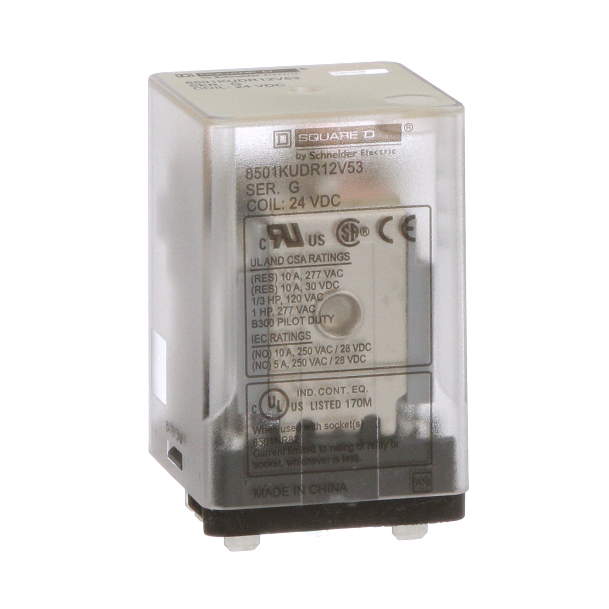 8501KUDR12V53 8501K Series Relay, 10 A, 2 Form C DPDT contact
