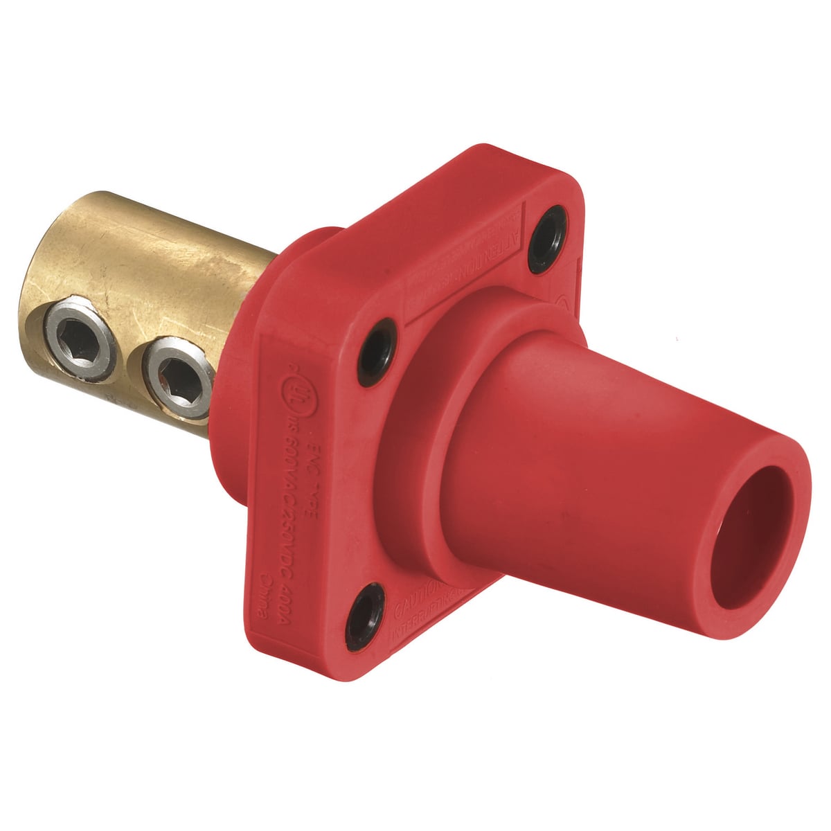 HBLFRR 16 Series 1-Pole Female Heavy Duty Industrial Grade Standard Single Pole Receptacle, 600 V AC/250 V DC, 400 A, 4 to 4/0 AWG Wire, Double Set Screw Connection, 3R/4X/12 NEMA Rating