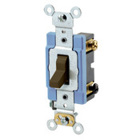 15 Amp, 120/277 Volt, Toggle 3-Way AC Quiet Switch, Extra Heavy Duty Grade, Self Grounding, Back and Side Wired, Brown