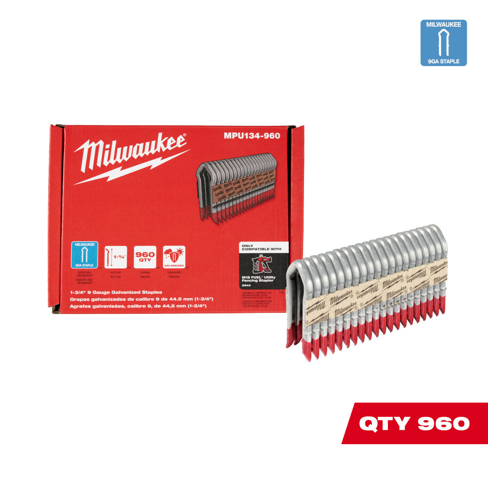 MPU134-960 Staples, 1.75 in L, Galvanized Steel