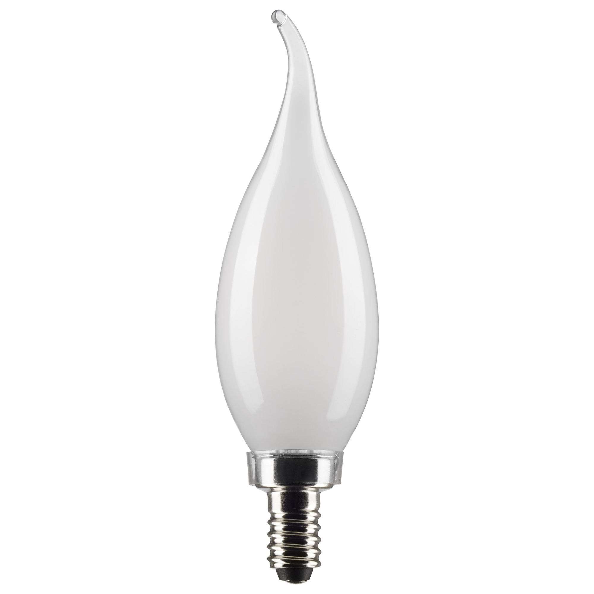 S21300 Candle Bent Tip Bulb, 4 W, 40 W Incandescent Equivalent, E12 Lamp Base, CA10 Shape, 350 Lumens