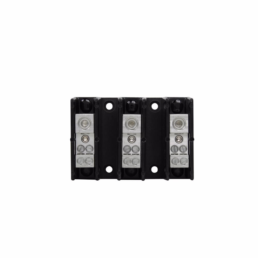 PDB220-3 Barrier Power Distribution Block, 600 V AC/DC, 175 A, 3 Poles, 8 to 2/0 AWG Line Cu, (4) 14 to 4 AWG Cu Load Wire, Aluminum