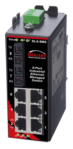SLX-8MS Managed Industrial Ethernet Switch, SC 4km 